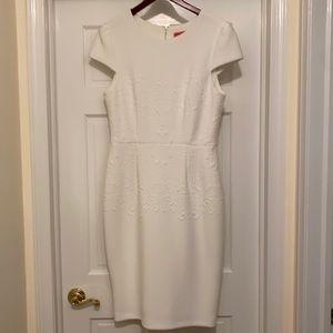 Betsey Johnson White Floral, Back Zip Dress